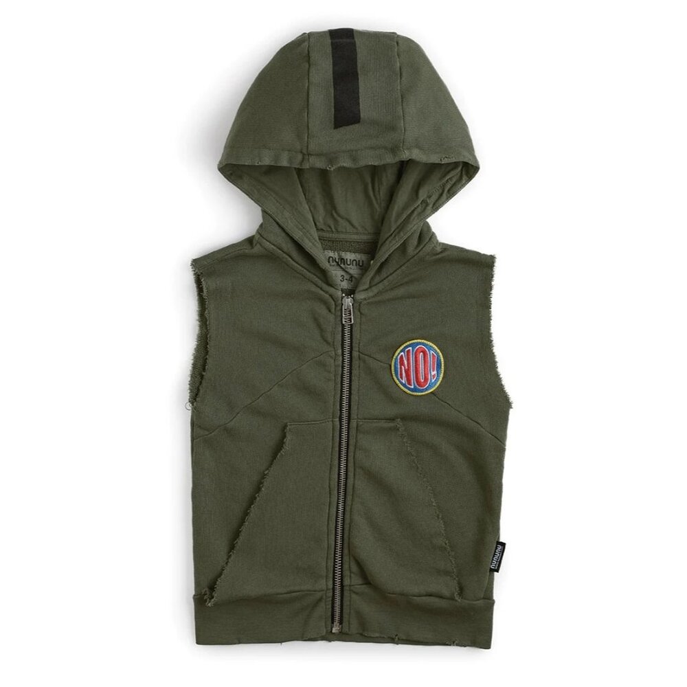 Nununu Raw Vest in Olive
